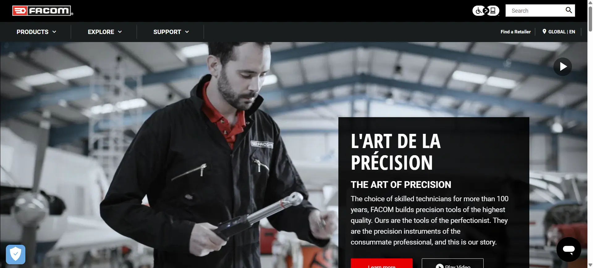Facom professional tools brand website — SFCC backend development by Gizem Arslan Altınbaş at OSF Digital.